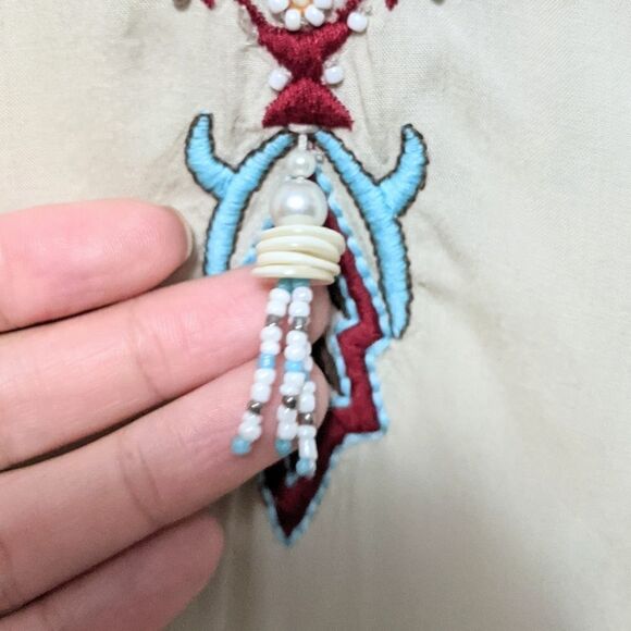 R CINCO RANCH Embroidered Beaded Tunic Top S - Picture 3 of 8